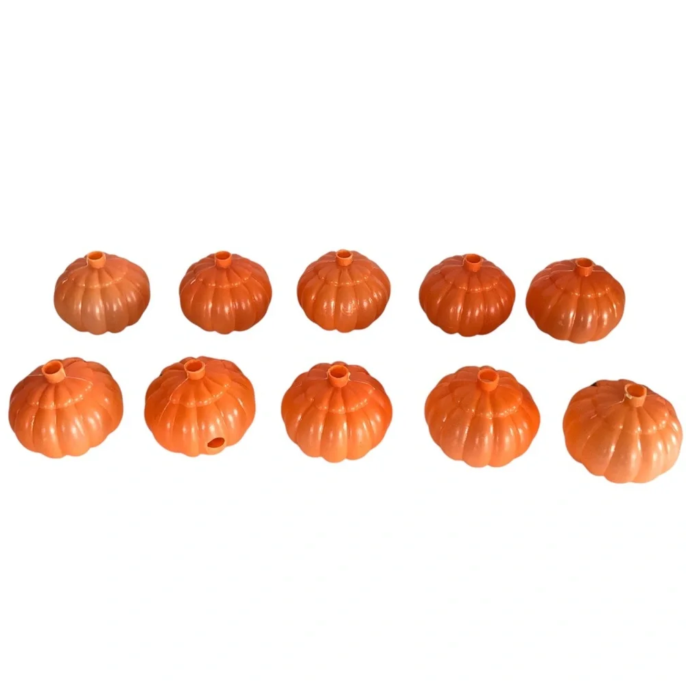 VINTAGE 80s 90s Jackolantern Pumpkin Blow Mold Plastic Light Covers Set of 10